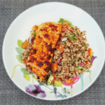 Harissa Salmon and Quinoa Taboulé